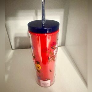 New Kate Spade Red Floral Tumbler
